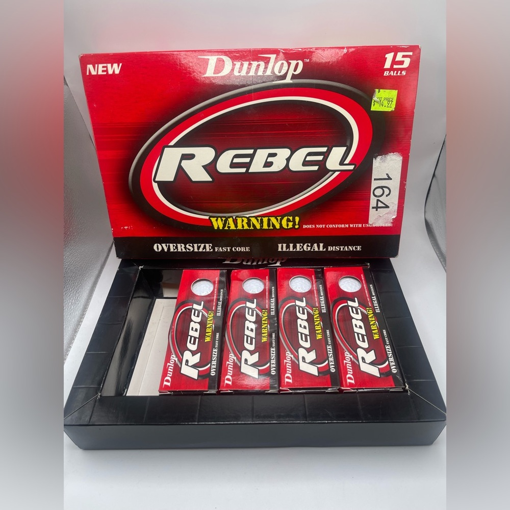🔥RARE Dunlop Rebel ILLEGAL Golf Balls ⛳️Crazy 12 Count Total 4 Sleeves NIB